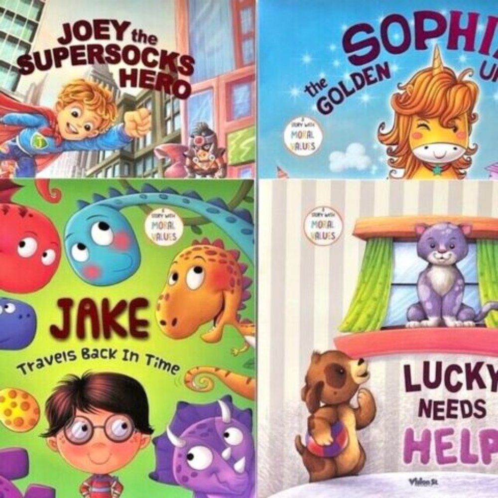(4) NEW Paperback Books Set: A Story With Moral Values